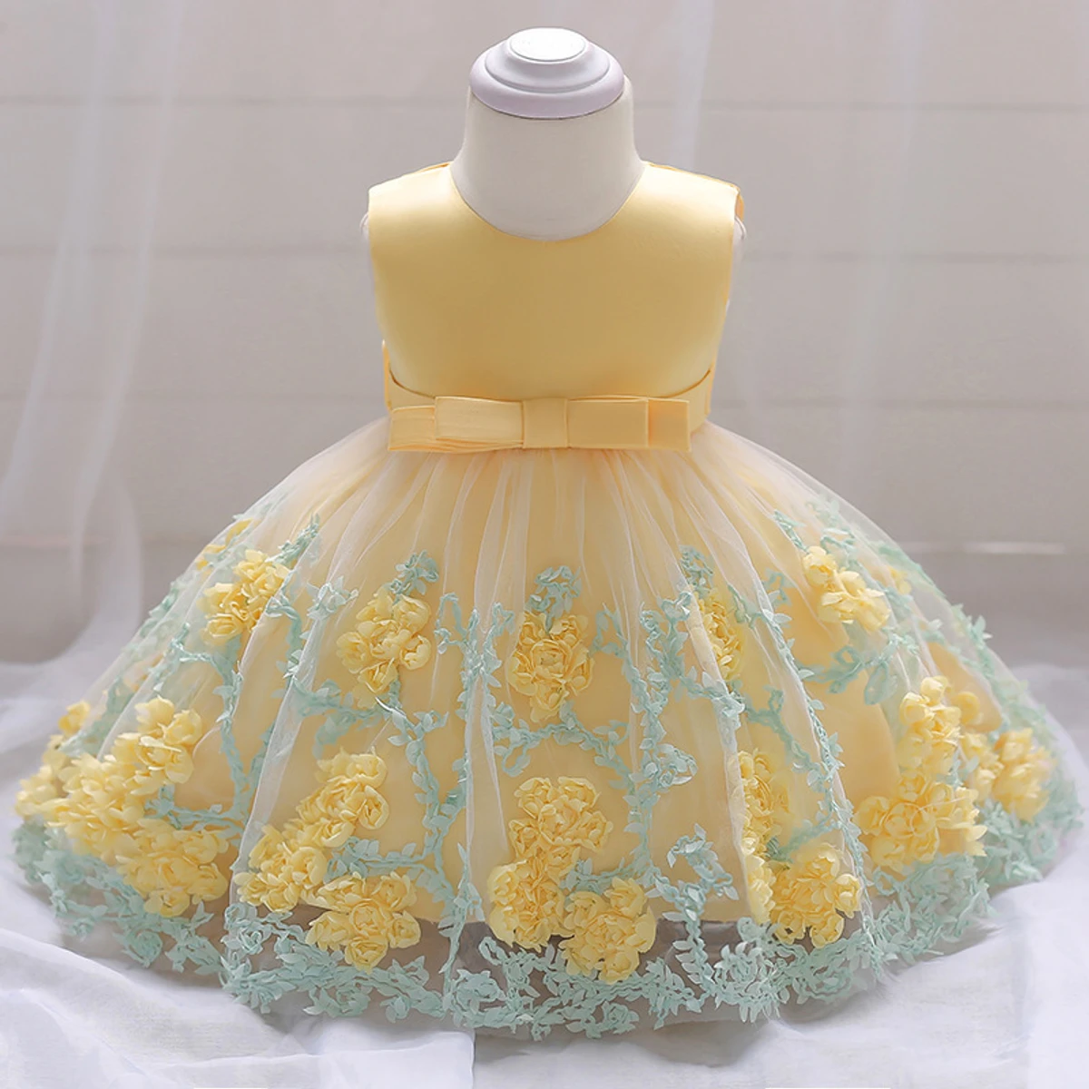 Yellow Flower Princess Dress