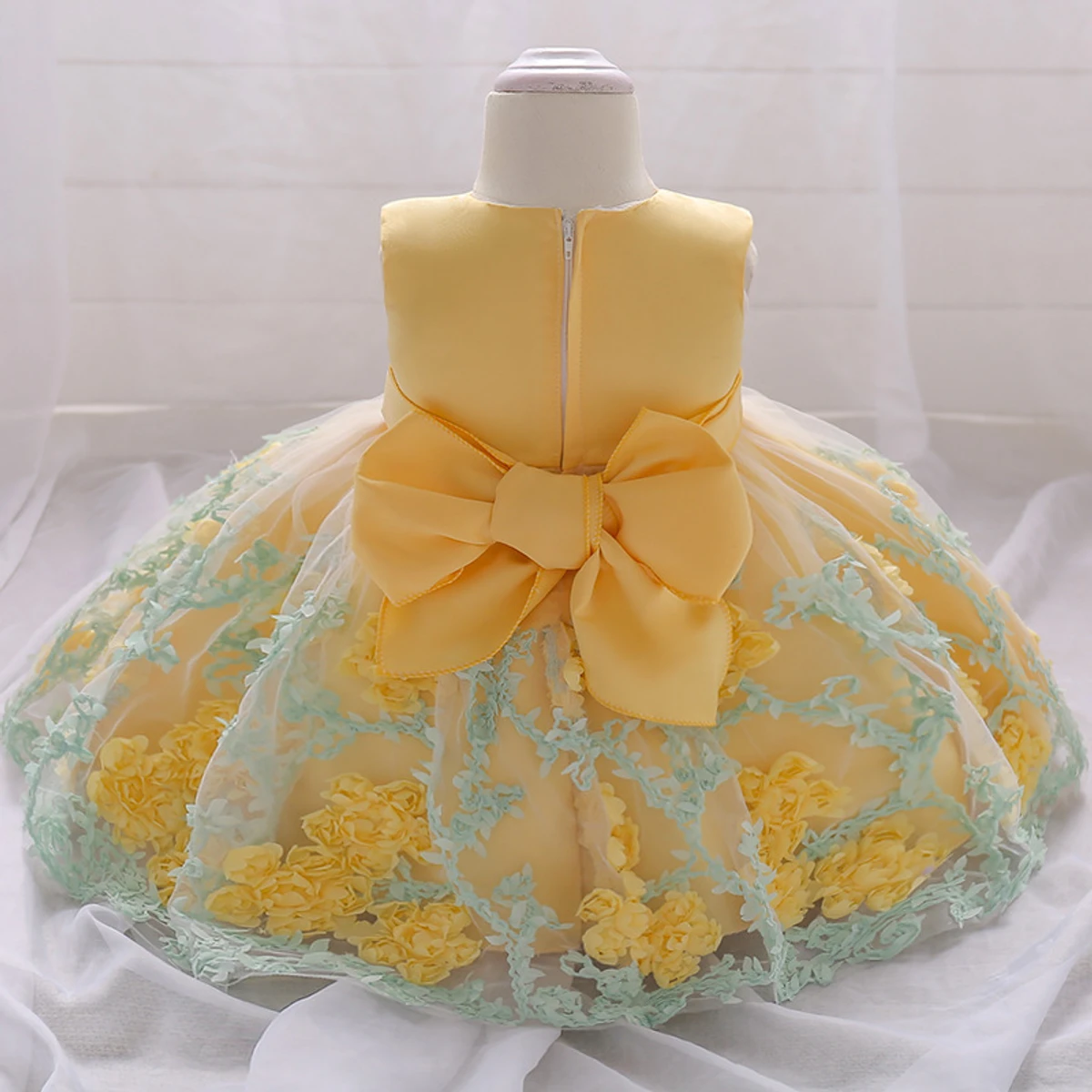 Yellow Flower Princess Dress