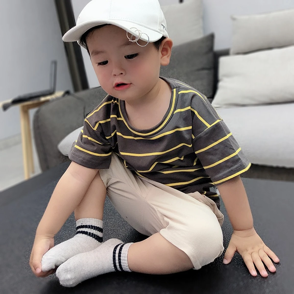 Boy's Summer Striped T-shirt + Shorts