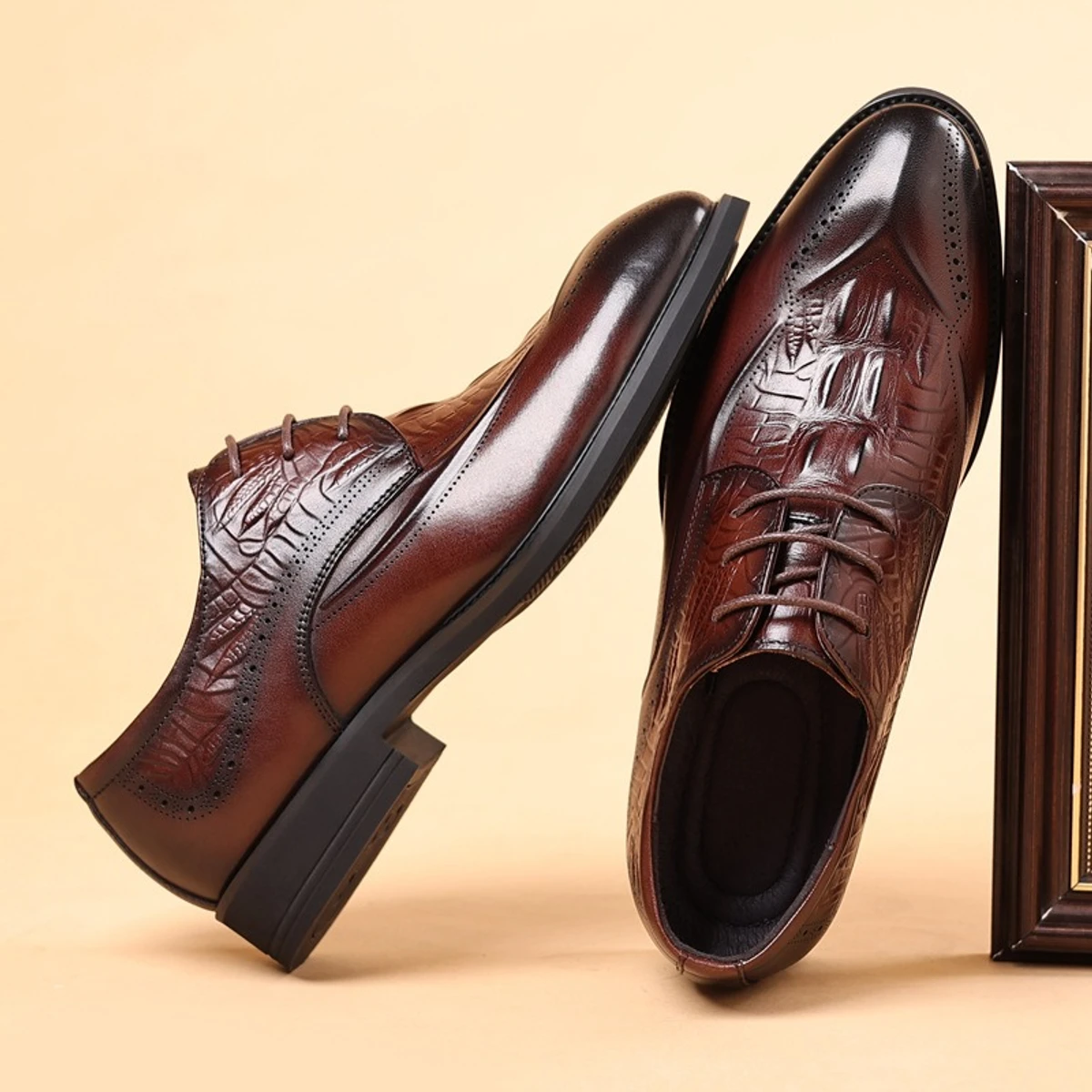 Cowhide British Style Business Shoes