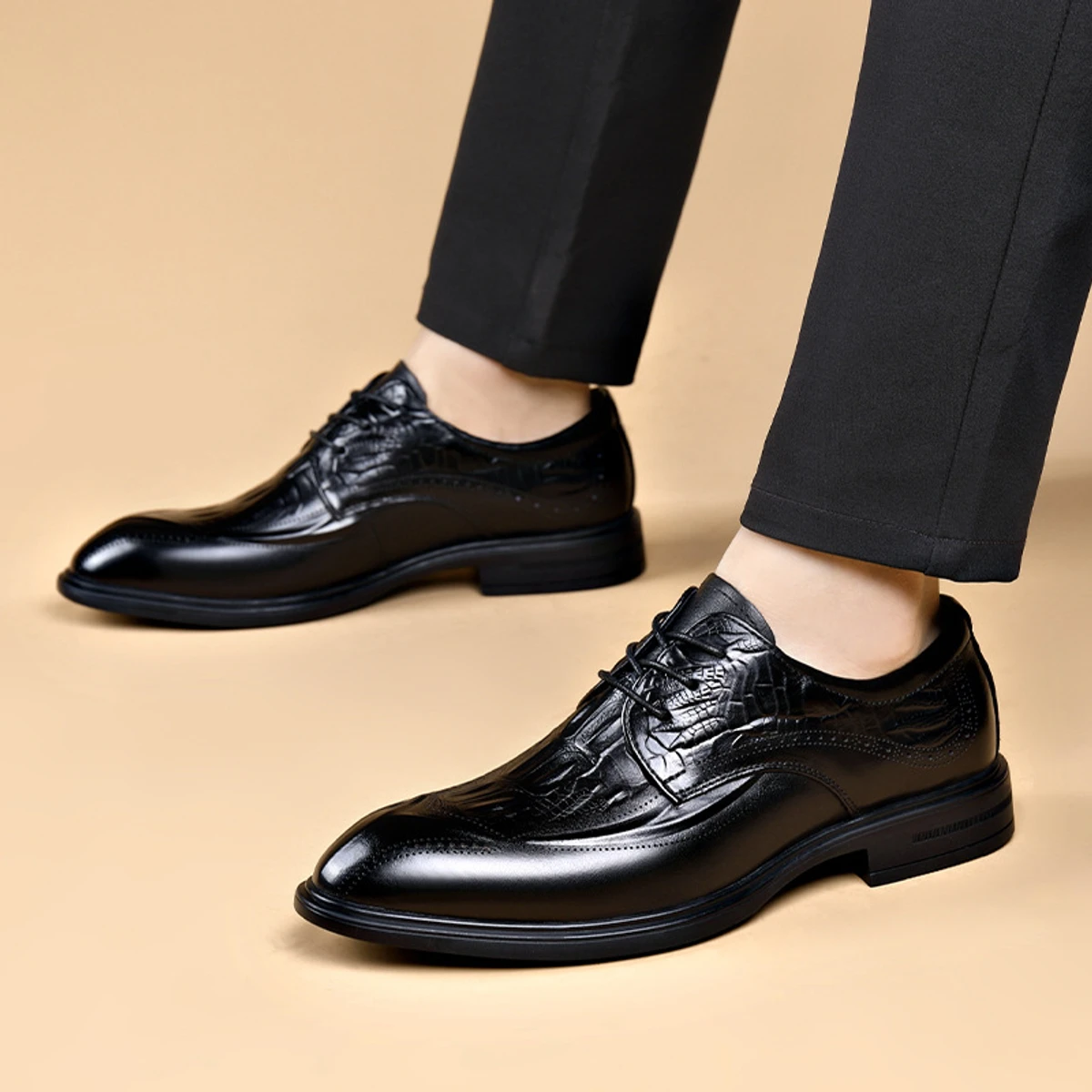 Cowhide British Style Business Shoes