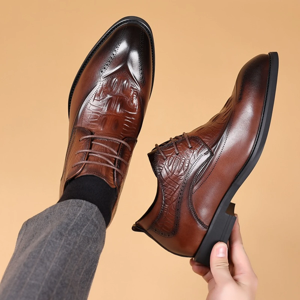 Cowhide British Style Business Shoes