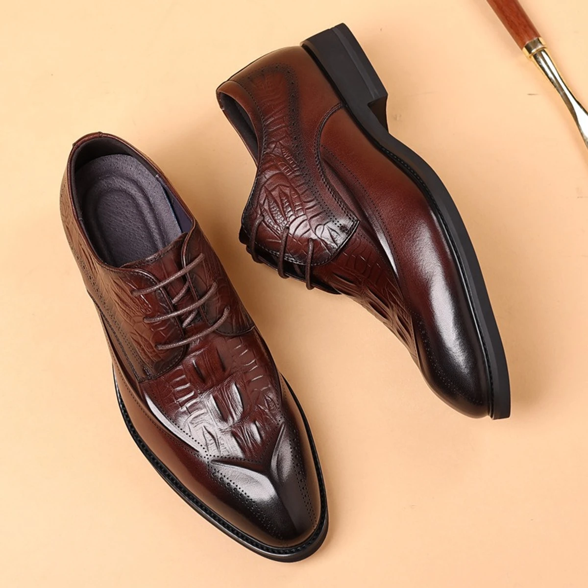 Cowhide British Style Business Shoes